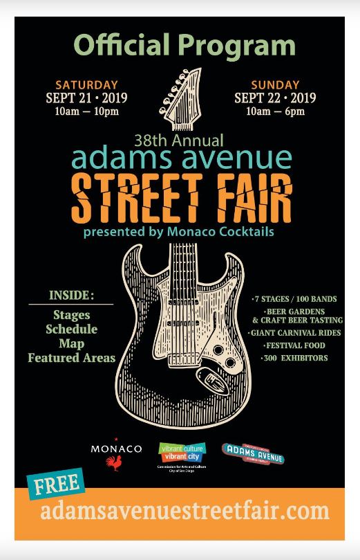 2019 Adams Avenue Street Fair Poster